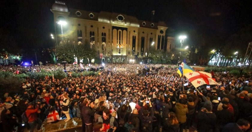 Thousands protest Georgian parliamentary election results