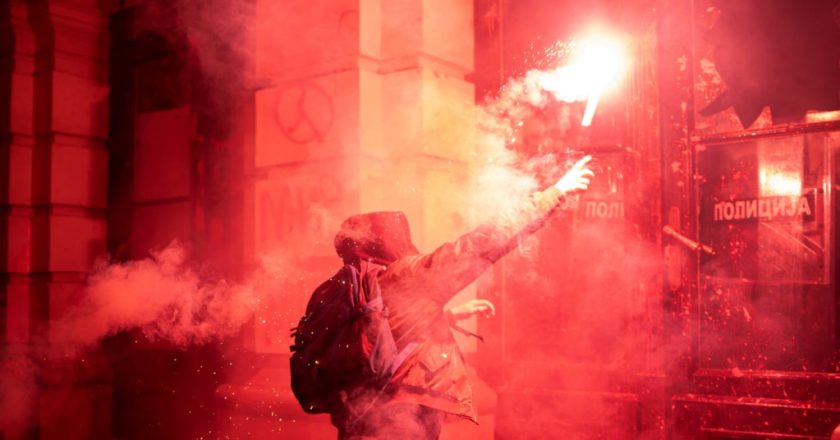 Police fire tear gas at protests of deadly canopy collapse in Serbia