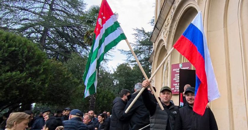 Protesters demand resignation of leader in Russian-backed breakaway region of Georgia