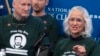 Marc Tice, left, and Debra Tice, the parents of Austin Tice, a journalist who was kidnapped in Syria, update the media about their son's condition, Dec. 6, 2024, as they continue to push for his release, during a news conference at the National Press Club in Washington.