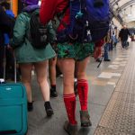 London subway riders bare their legs in 'No Trousers Tube Ride'