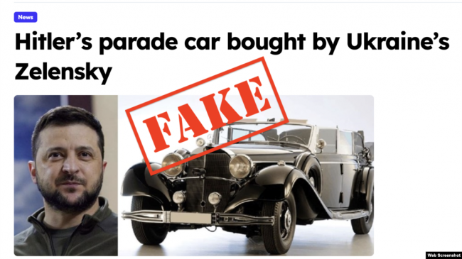 Russian propagandists push fake story that Zelenskyy bought Hitler’s car