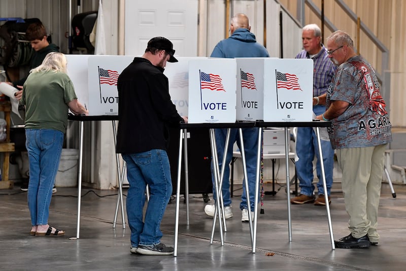 Voters cast their ballots on Election Day in Frankfort, Kentucky, Nov. 5, 2024.