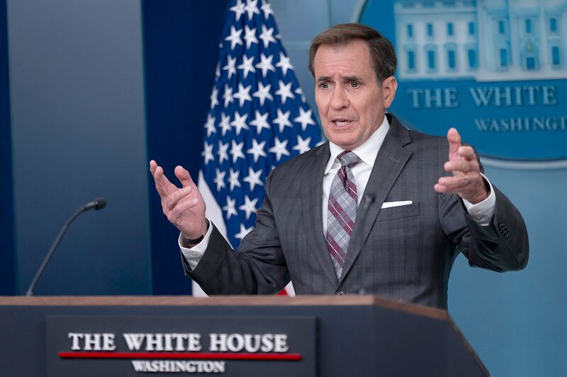 White House National Security Council spokesman John Kirby speaks at the daily briefing at the White House in Washington, D.C., Oct. 23, 2024.